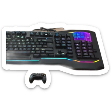 pc gaming rgb and black on the table ryobi sticker