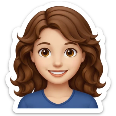 Aesthetic girl brown wavy hair sticker