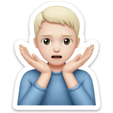 Person chocking themselves with their hands sticker