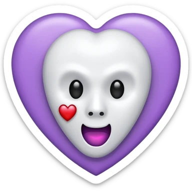 Light purple heart emoji with a Ghostface face sticker