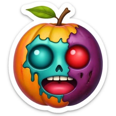 simple rotten fruits, no faces, no people  sticker
