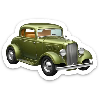 hot rods olive green  sticker