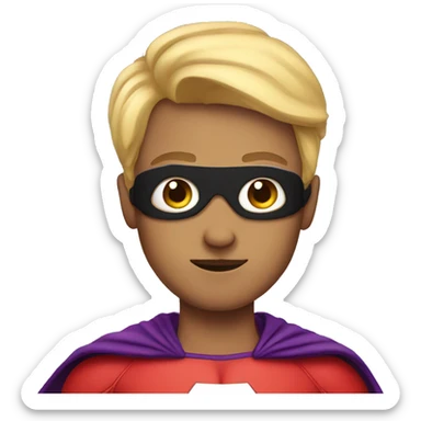 Me, dressed in a superhero costume sticker