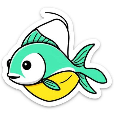 gangster fish with ski mask on sticker