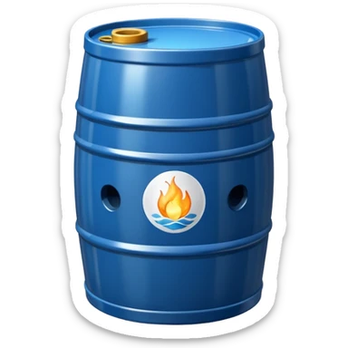 generate a realistic metal petroleum products barrel without rust sticker