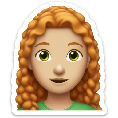 Ginger girl with green eyes  sticker