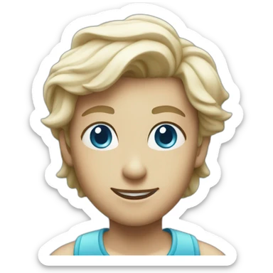 A blue brilliant diamond character the finish line sticker