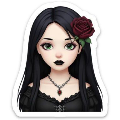 Bloody black rose anime gothic emo  beautiful gorgeous cool edgy cute lady  sticker