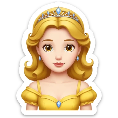 Belle princess with yellow dress sticker