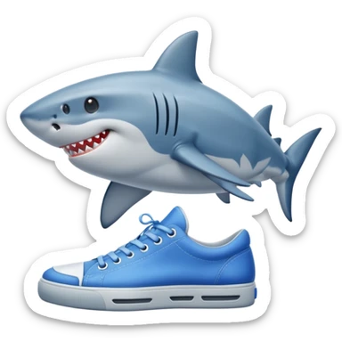 Shark with blue shoes 
 sticker