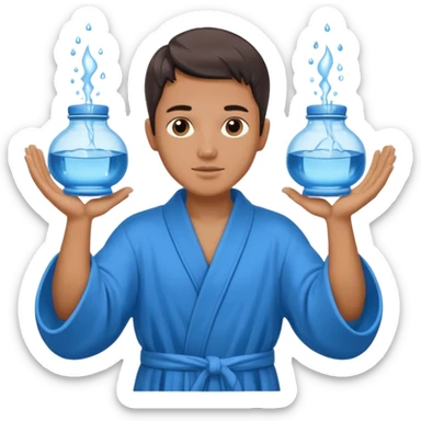 Water bearer holding do jars and spiking water inspired by aquarius sign sticker