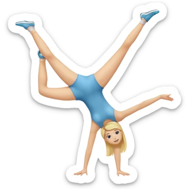blonde girl doing a Cartwheel  sticker