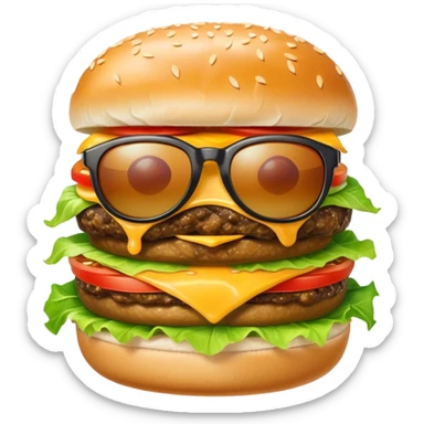 cheeseburger with sunglasses sticker