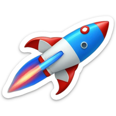 blue and red rocket sticker