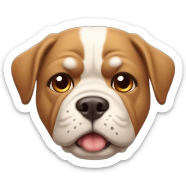 Beabull little white and tan grumpy messed up bottom teeth sticker