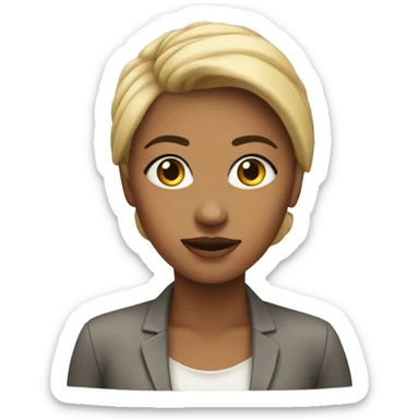 a woman clikin on the follow button sticker