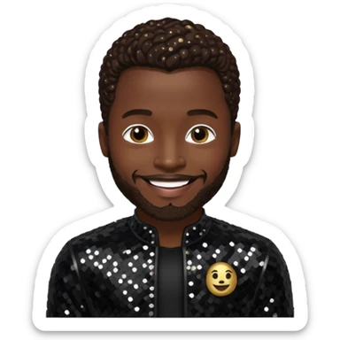 Dalvin Mr. Dalvin DeGrate from Jodeci/K-Ci & JoJo with dark brown, black sequin outfit sticker