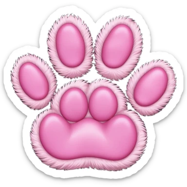 simple cat paw, cute feline foot with pink paw pads sticker