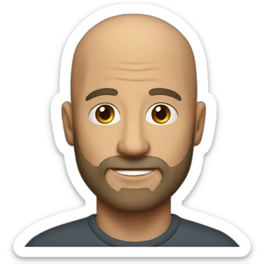 a 52 years old bald guy with a short beard sticker