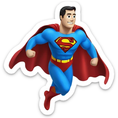 Superman flying across the clouds sticker