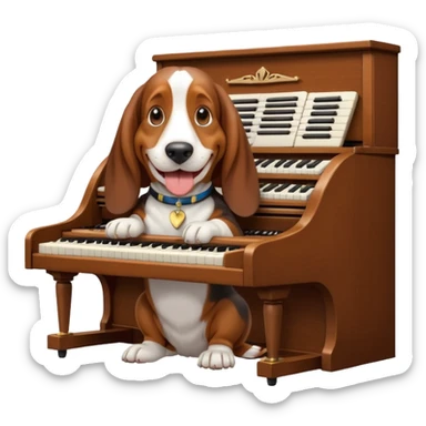 bassethound playing hammond sticker