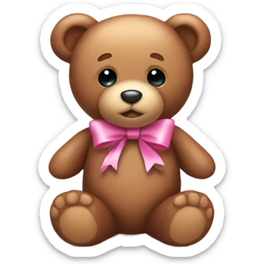 Teddy bear with pink bow  sticker