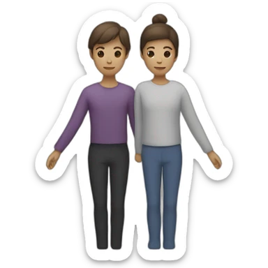 two people linking arms close sticker