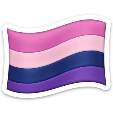 "A wavy pink and navy rectangular flag with a purple stripe in the middle” sticker