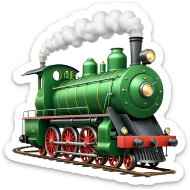 Create a green steam train sticker