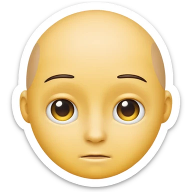 emoji with *NO* eyebrows staring into your soul  sticker