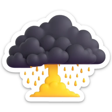 thundercloud with rain and lightning sticker