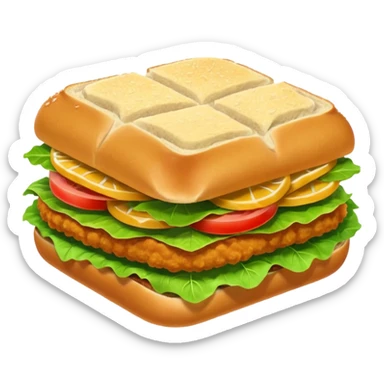 Schnitzelbroetchen mit Salatblatt, keine extra Sachen sticker