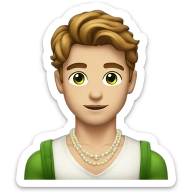 Posh-muscle-boy-with-pearl-necklace-and-green-eyes-and-brown-hair sticker