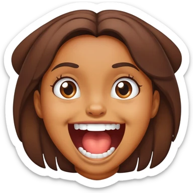 Brown girl with growling tummy sticker