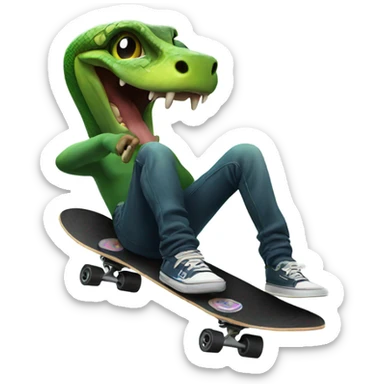 Snake on a skateboarder  sticker