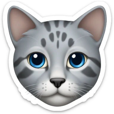 Crée-moi un chat gris de race écaille bleue sticker