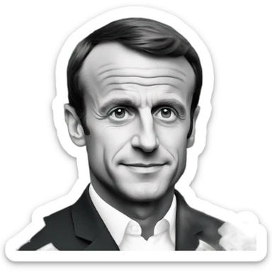 Emmanuel Macron, dollars shaped ehes sticker