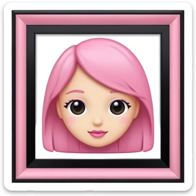 pink girly framed photos of something girly sticker