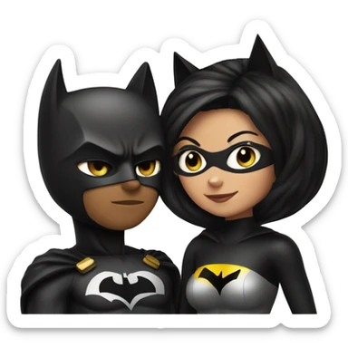 Cat woman and batman love  sticker