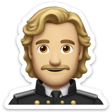 hans landa of the inglorious bastards, he doesn't have very blond hair or a mustache sticker