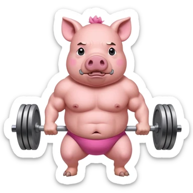Strong pig carrying weights  sticker