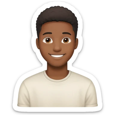 19-year-old Black male with a friendly smile, casual style sticker