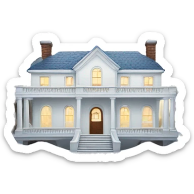 White House in winter forest sticker