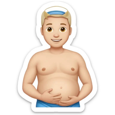 Make a man with a pregnant belly sticker