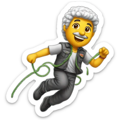 Yessir arafat jumping with a rope sticker