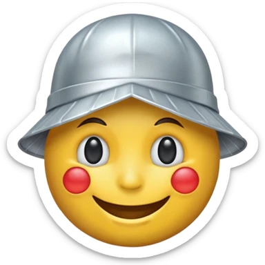 smiling emoji wearing a tinfoil hat sticker