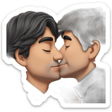 Pedro Sánchez and Carles Puigdemont kissing  sticker