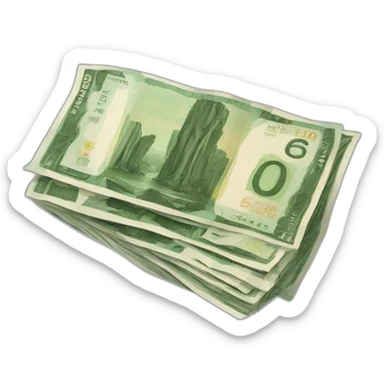 liasse de billets (euro° qui s'envolent sticker