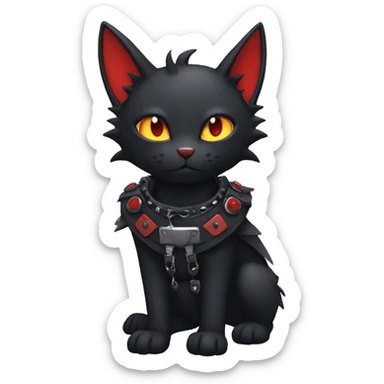 cool edgy black punk red ethereal fantasy nargacuga-bat-cat-Fakemon collar harness full body sticker