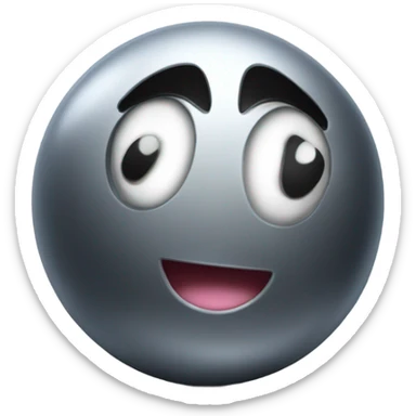 Metal cute black eyes Kirby ball driving on 4 car wheels sticker